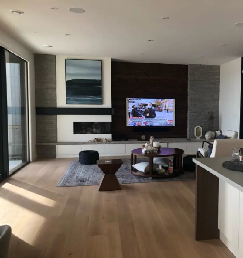 An interior installation photo showcasing the Sula classique grade wood flooring