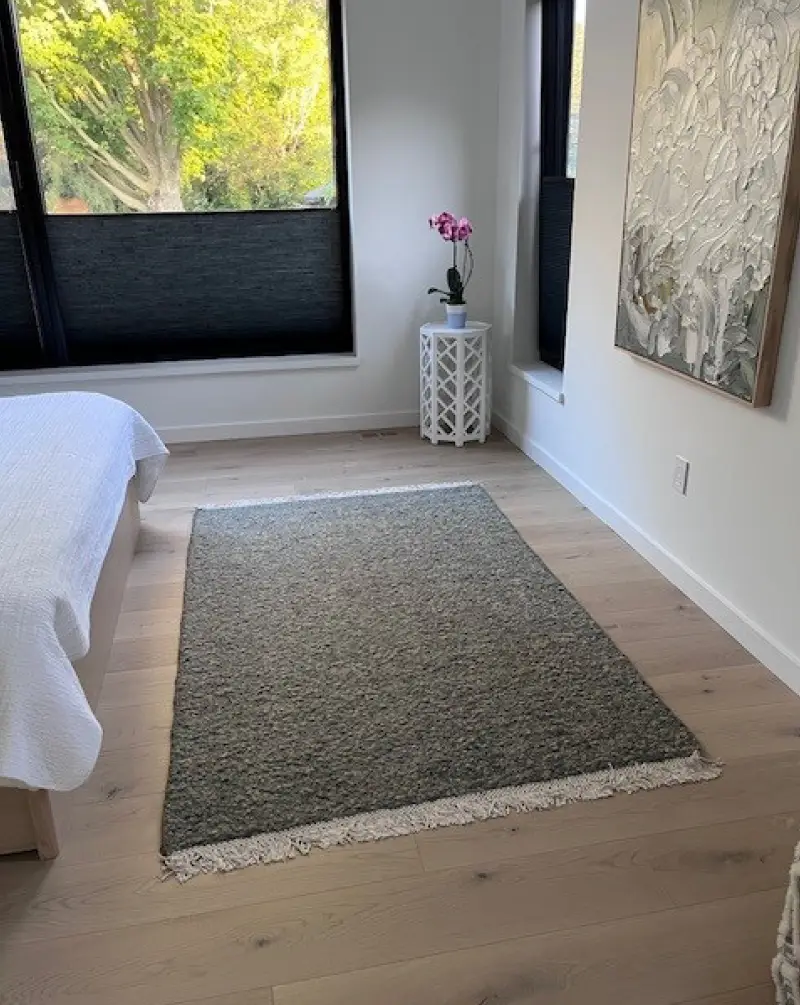 An interior installation photo showcasing the Buri classique wood flooring